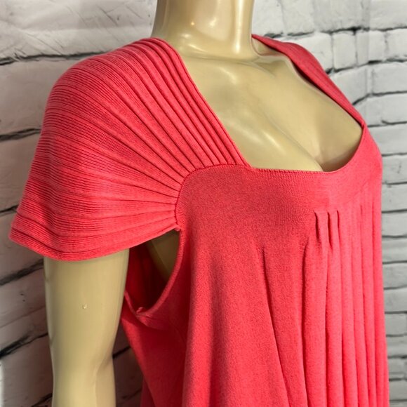 COPY - NWT Parkhurst Top Womens Batik Blush Pleated Cap Sleeve Lightweight - Picture 3 of 9